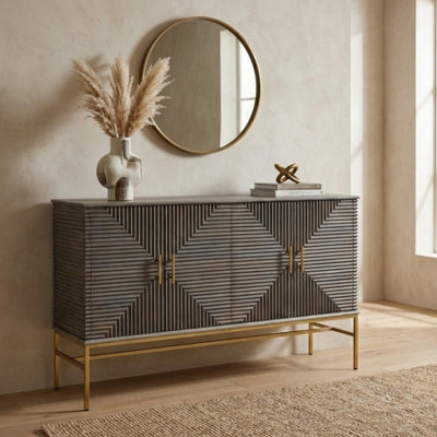 Suar Grey Wash Mango Wood Sideboard - image 1