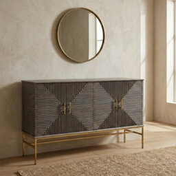 Suar Grey Wash Mango Wood Sideboard - thumbnail 2