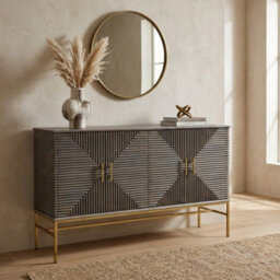 Suar Grey Wash Mango Wood Sideboard - thumbnail 1