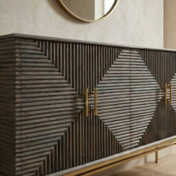 Suar Grey Wash Mango Wood Sideboard - thumbnail 4