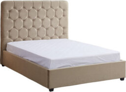 "Seconique Madison 4'6"" Double Bed Fawn Velvet Fabric" - thumbnail 2