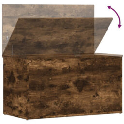 Berkfield Storage Chest Smoked Oak 84X42X46 Cm Engineered Wood - thumbnail 8