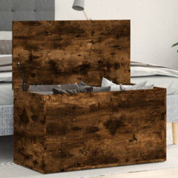 Berkfield Storage Chest Smoked Oak 84X42X46 Cm Engineered Wood - thumbnail 1