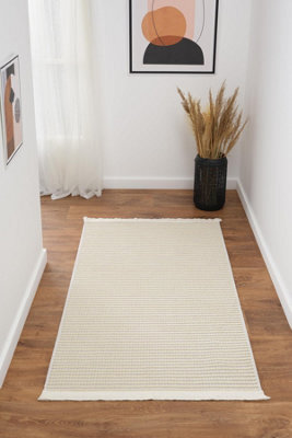 Ruglenza Home - Monte Flatweave Rug - 10 mm - Cream - 80 X 150 Cm - image 1