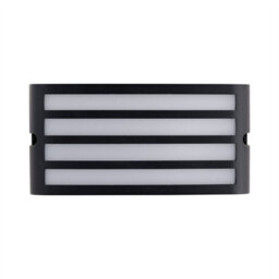 First Choice Lighting Set Of 2 Pluto - Anthracite Aluminium Outdoor Louvered Wall Lights - thumbnail 3