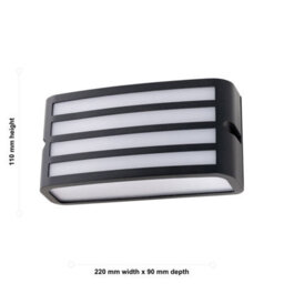 First Choice Lighting Set Of 2 Pluto - Anthracite Aluminium Outdoor Louvered Wall Lights - thumbnail 6
