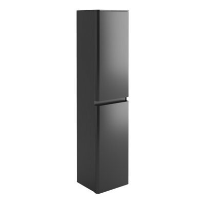 Plum&clay Marvel Gloss Dark Grey Wall Hung Bathroom Tall Storage Unit - image 1