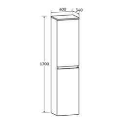 Plum&clay Marvel Gloss Dark Grey Wall Hung Bathroom Tall Storage Unit - thumbnail 3