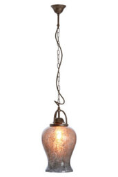 Orsina Antique Silver Finish Pendant Light, Rustic Mirrored Glass Hanging Light For Dining Room Or Hallway - thumbnail 4