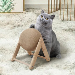 Living And Home Wooden Kitty Activity Center Cat Scratching Ball Pet Toy