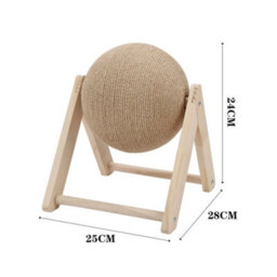 Living And Home Wooden Kitty Activity Center Cat Scratching Ball Pet Toy - thumbnail 6