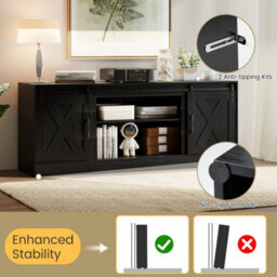 150 Cm Long Media Console Cabinet With Anti Tip Kits - thumbnail 4
