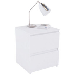 Vida Designs 2 Drawer Large Bedside Chest Modern Storage Unit for Bedroom, White - thumbnail 4