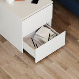 Vida Designs 2 Drawer Large Bedside Chest Modern Storage Unit for Bedroom, White - thumbnail 3