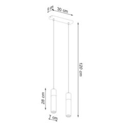 Luminosa Lighting Luminosa Zane Bar Pendant Ceiling Light Concrete Grey, Natural Wood, 30Cm - thumbnail 4