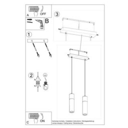 Luminosa Lighting Luminosa Zane Bar Pendant Ceiling Light Concrete Grey, Natural Wood, 30Cm - thumbnail 5