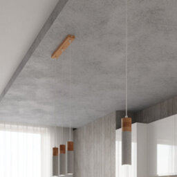 Luminosa Lighting Luminosa Zane Bar Pendant Ceiling Light Concrete Grey, Natural Wood, 30Cm - thumbnail 8