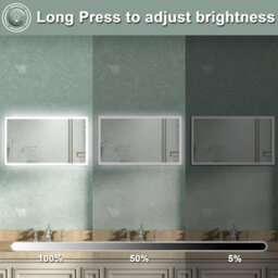 AVER-GROWTH Bathroom Mirror With Lights Demister Pad Anti-Fog Dimmable Touch/wall Switch Portrait/landscape Wall Mounted 1200X700mm - thumbnail 3