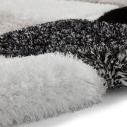 Black White Shaggy Geometric Modern Rug For Living Room Bedroom And Dining Room-80Cm X 150Cm - thumbnail 7