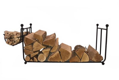 Poppy Forge Log Rack Long - Steel - L30.5 X W81.6 X H39.4 Cm - Powder Coated Black - image 1