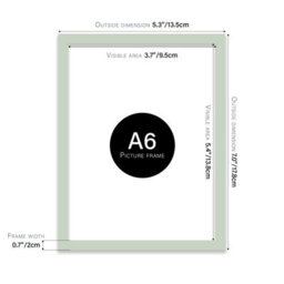 A6 Mint Green Picture Frame Fits A6 (10.5 X 14.8Cm - 4.1 X 5.8In) Poster, Photo, Artwork, Or Print. - thumbnail 2