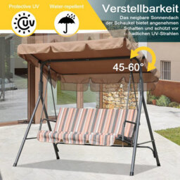 Sunshade For Swing Chair (Canvas Seat Cover 142 120 18Cm 130 45 8Cm, Only, Khaki) - thumbnail 2