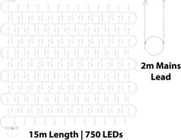 Eagle Connect Cluster Lights White Rubber Ip65 Copper Gold 15M - thumbnail 2