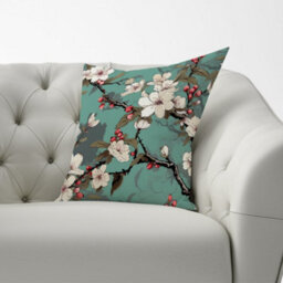 Warren Reed Designer Pink Blossom Asian Design Cushions 33Cm X 48Cm - thumbnail 2