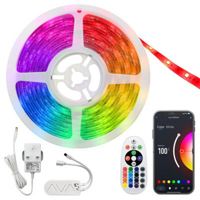 Long Life Lamps Company 5M Smart Wifi Rgb Led Strip Lights Plug And Play Kit Dimmable With Ir Remote App Controlled - image 1