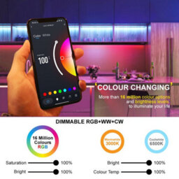 Long Life Lamps Company 5M Smart Wifi Rgb Led Strip Lights Plug And Play Kit Dimmable With Ir Remote App Controlled - thumbnail 8