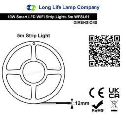 Long Life Lamps Company 5M Smart Wifi Rgb Led Strip Lights Plug And Play Kit Dimmable With Ir Remote App Controlled - thumbnail 2