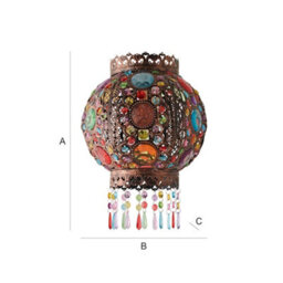 Valuelights Bazaar Moroccan Jewelled Bronze Ceiling Lamp Shade And Bulb - thumbnail 9