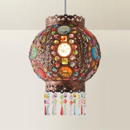 Valuelights Bazaar Moroccan Jewelled Bronze Ceiling Lamp Shade And Bulb - thumbnail 4