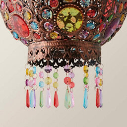 Valuelights Bazaar Moroccan Jewelled Bronze Ceiling Lamp Shade And Bulb - thumbnail 6