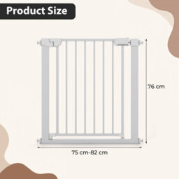 Costway Baby Gate For Stairs Auto-Close Door Gate Safety Child Fence-White - thumbnail 2