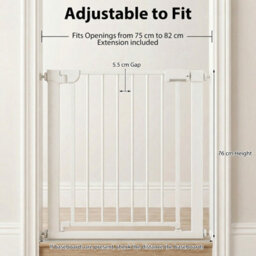 Costway Baby Gate For Stairs Auto-Close Door Gate Safety Child Fence-White - thumbnail 5