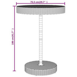 Berkfield 5 Piece Garden Bar Set Grey Poly Rattan&solid Wood Acacia - thumbnail 8