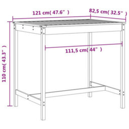Berkfield 5 Piece Garden Bar Set Solid Wood Pine - thumbnail 9