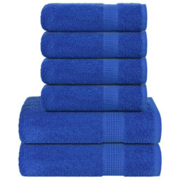 Berkfield 6 Piece Towel Set Blue 360 Gsm 100% Cotton - thumbnail 1
