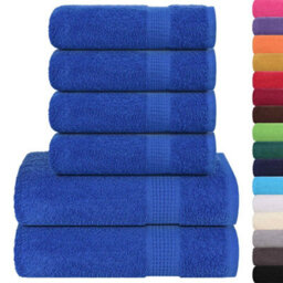 Berkfield 6 Piece Towel Set Blue 360 Gsm 100% Cotton - thumbnail 2