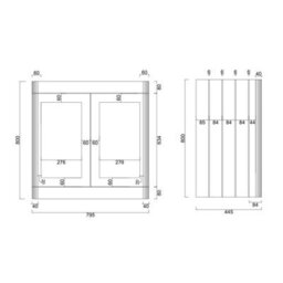 Royal Bathrooms Henley 800mm Gloss White Floor Standing Vanity Unit 2 Door With Undrilled Black Star Top & Chrome Knob - thumbnail 8