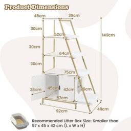 Large Cat Litter Box Enclosure Hidden Cat Washroom Furniture - thumbnail 2