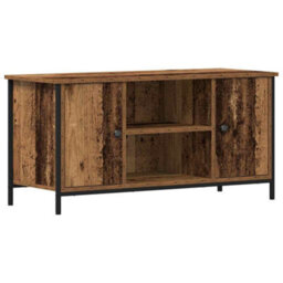 Berkfield Tv Cabinet Old Wood 100X40X50 Cm Engineered Wood And Steel - thumbnail 2