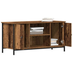 Berkfield Tv Cabinet Old Wood 100X40X50 Cm Engineered Wood And Steel - thumbnail 3