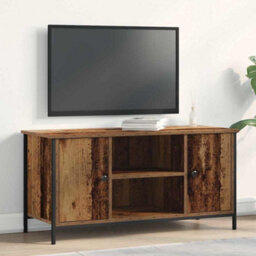 Berkfield Tv Cabinet Old Wood 100X40X50 Cm Engineered Wood And Steel - thumbnail 1
