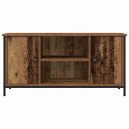Berkfield Tv Cabinet Old Wood 100X40X50 Cm Engineered Wood And Steel - thumbnail 6