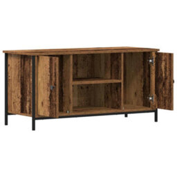 Berkfield Tv Cabinet Old Wood 100X40X50 Cm Engineered Wood And Steel - thumbnail 5