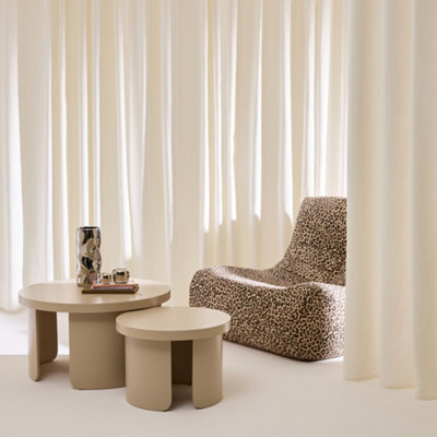 Sweeek - Set Of 2 Round Nesting Coffee Tables Beige - Luma - image 1