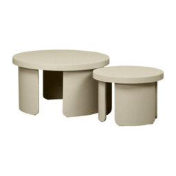 Sweeek - Set Of 2 Round Nesting Coffee Tables Beige - Luma - thumbnail 2