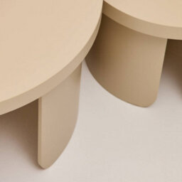 Sweeek - Set Of 2 Round Nesting Coffee Tables Beige - Luma - thumbnail 7